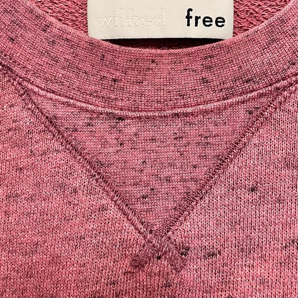 Aritzia Wilfred French Terry Cropped Sweatshirt Womens Size Small Heathered Pink - Picture 3 of 8